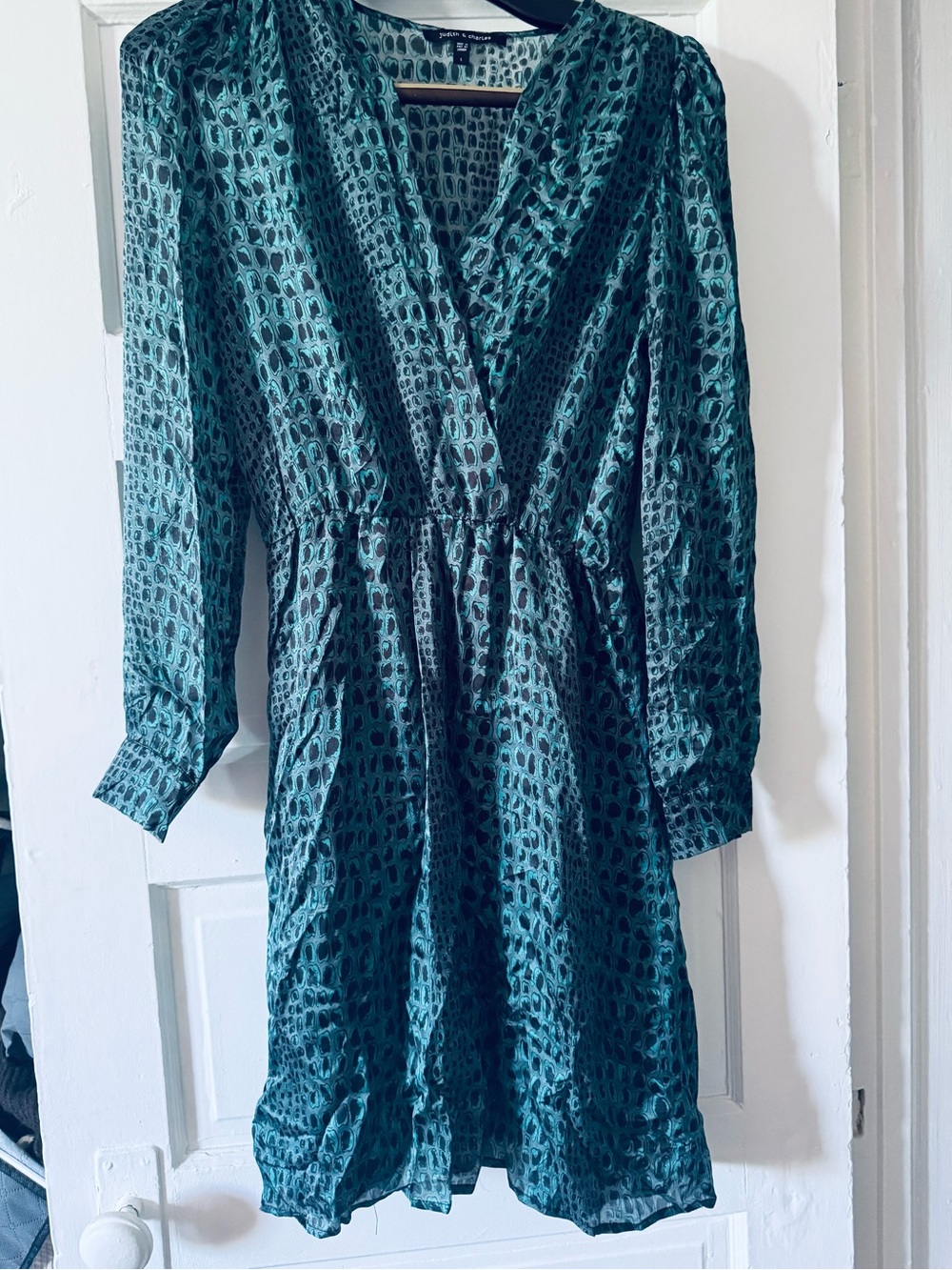 Emerald Textured Wrap-Style Midi Dress by Zara